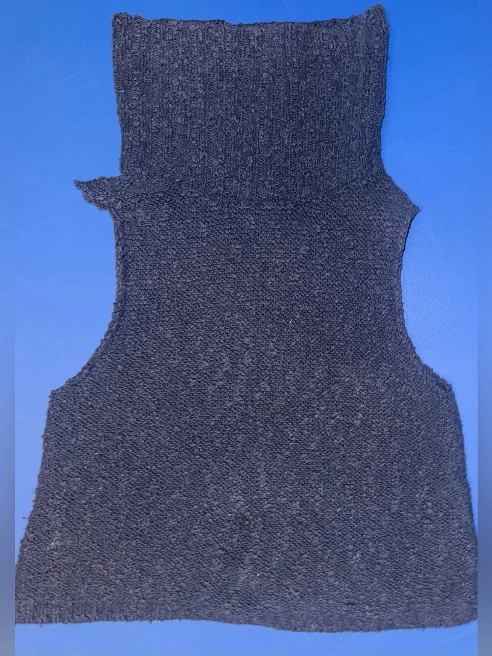 Free People Little White Lies Sleeveless Bouclé Cowl Neck Sweater Tank S Blue